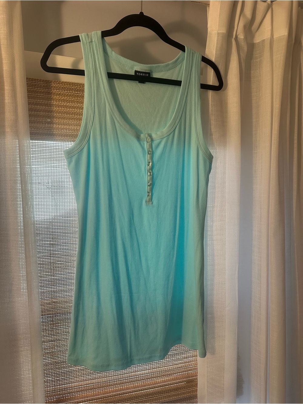 torrid light blue Tank Top with Button Henley